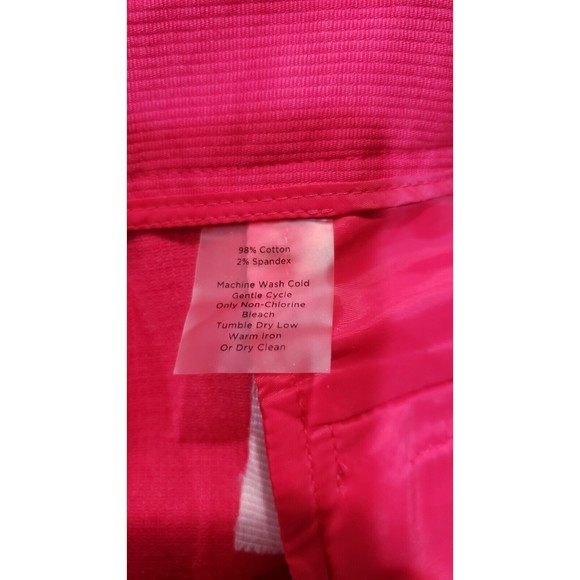 Talbots Petites Textured Straight Leg Cotton Blend Stretch Pink Pants Size 12P - Picture 6 of 7